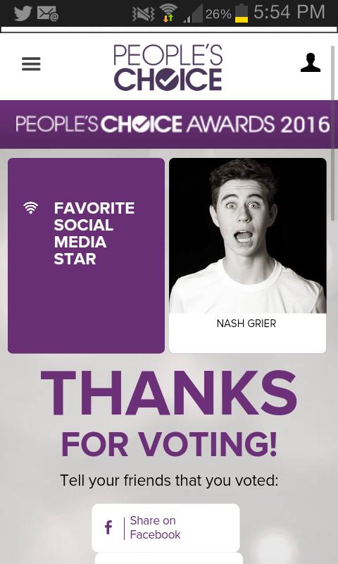magcondudett's tweet photo. Alright we voted for #TeamSlayes now its time to #VoteForNash @Nashgrier https://t.co/PfaDFLV5eW
