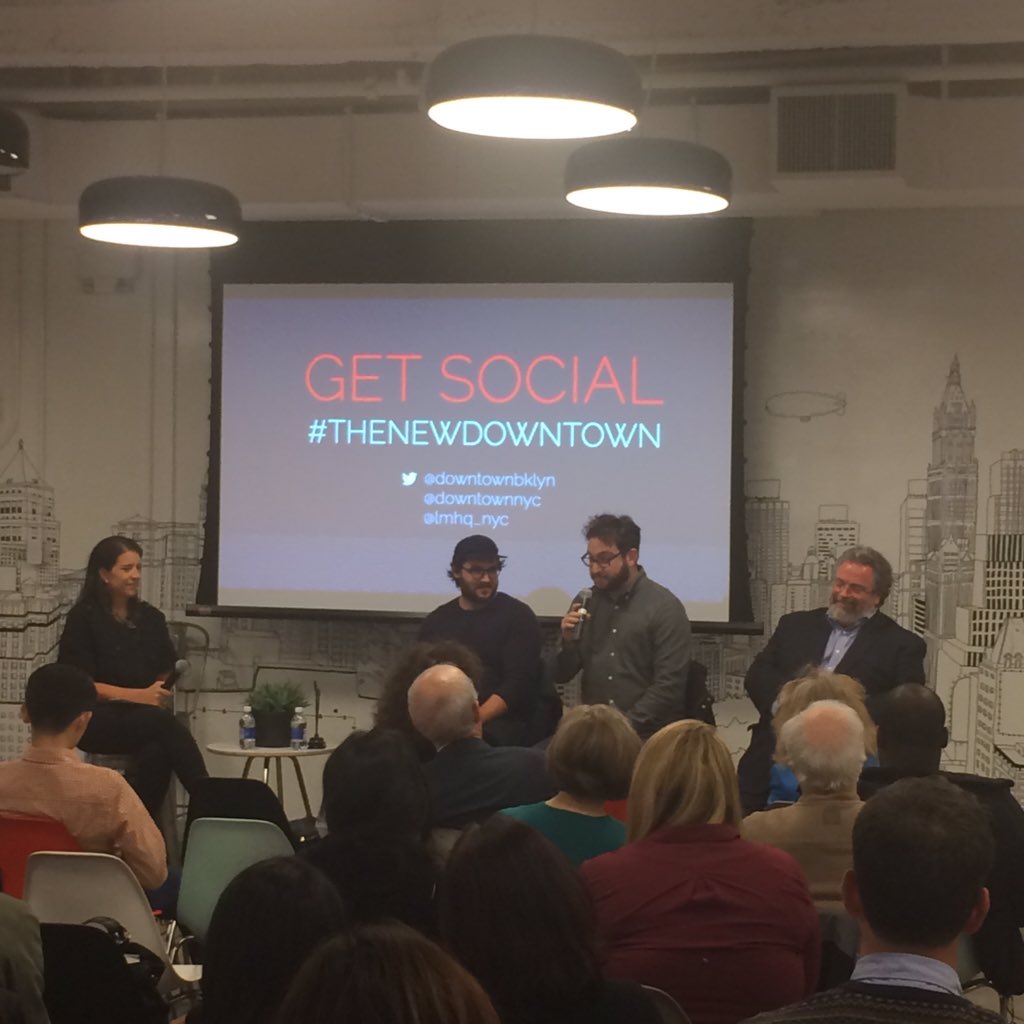 Great food + dining panel with <a href="/MyriadRestGroup/">Myriad Restaurants</a> <a href="/mileenddeli/">Mile End Delicatessen</a> <a href="/GrandArmyBklyn/">Grand Army</a> <a href="/foodandwine/">Food & Wine</a> #thenewdowntown