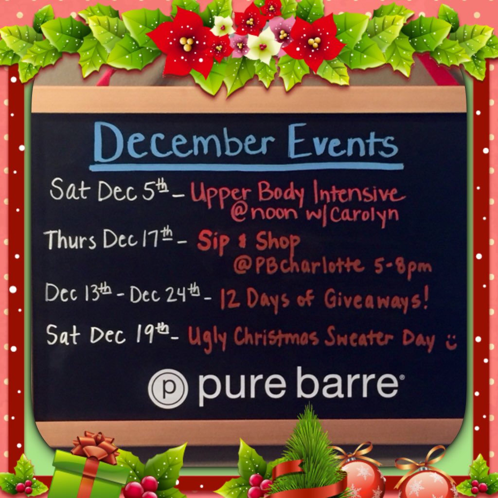 PureBarreCLT's tweet photo. Stay tuned for our monthly newsletter for more details on our upcoming events! https://t.co/Qc4nHNF8f5