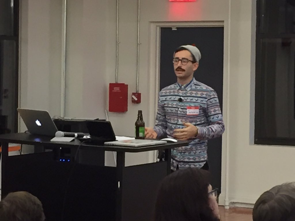 joespens's tweet image. Jeremia Kimelman shows how he builds static sites for federal &quot;bureaucrats&quot; at @18F #WorkMarket #nywebperf