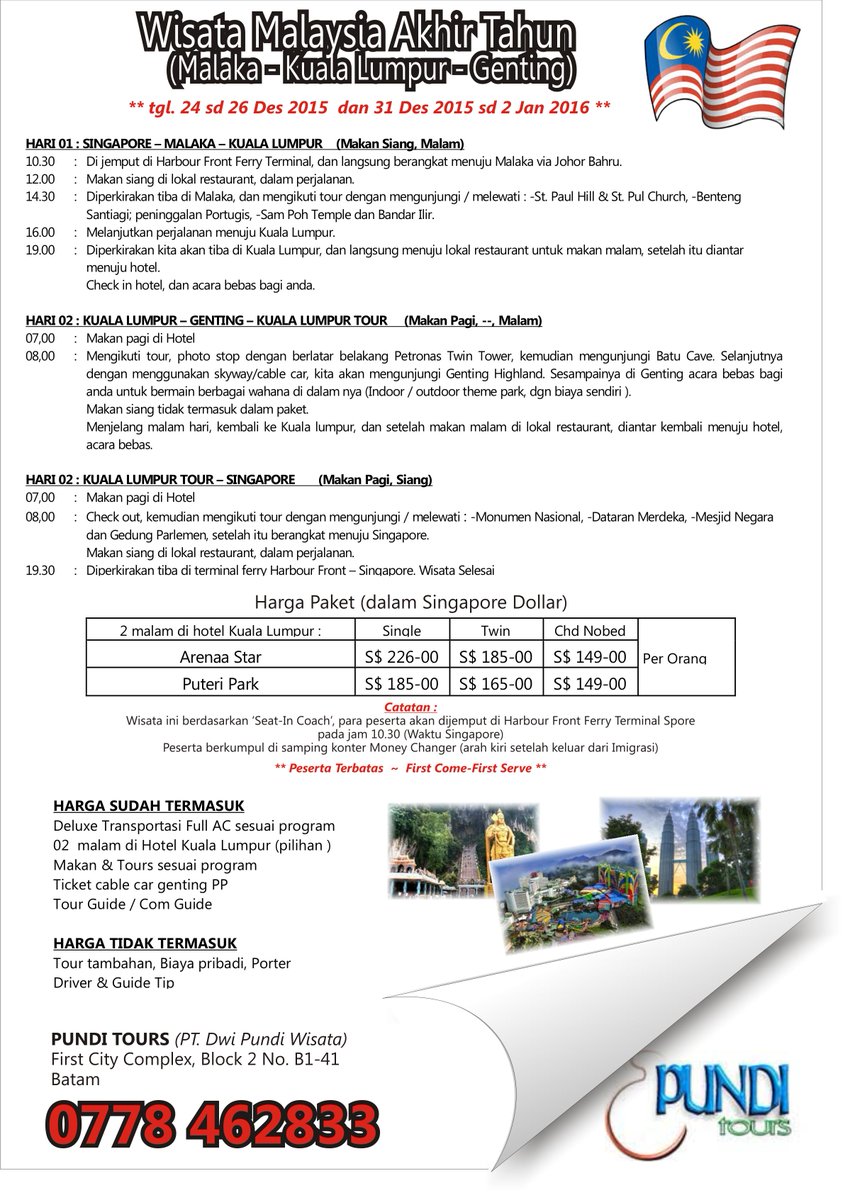 punditours's tweet photo. paket libur natalan dan akhir tahun, 
SIC Package ke Malaysia,
hubungi kami utk keterangan selanjutnya https://t.co/FQQ943W8Tj