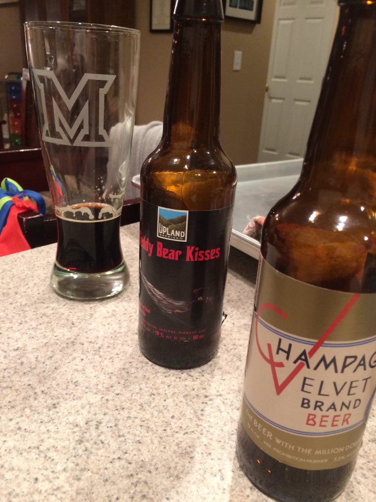 JoshBorean's tweet photo. Day &amp; Night: old school Pre-Prohibition Pils next to a dark, fury Teddy Bear Kisses. @beer_advent #beeradvent2015 https://t.co/2h9ecbcIa6