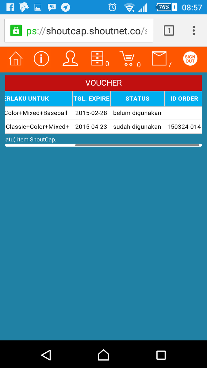 Organ_on's tweet photo. Yth @ShoutCap 
Berkenaan dgn Voucher yg saya trm,ttp di cek di kolom voucher&amp;gift tdk ad Voucher 

Regards https://t.co/h0PKfryWGi