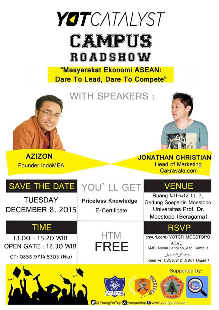 MEA sdh dekat, sdh siapkah kita? Dftr diri kalian di tinyurl.com/YOTCR-MOESTOPO cc: @kurniasjafei