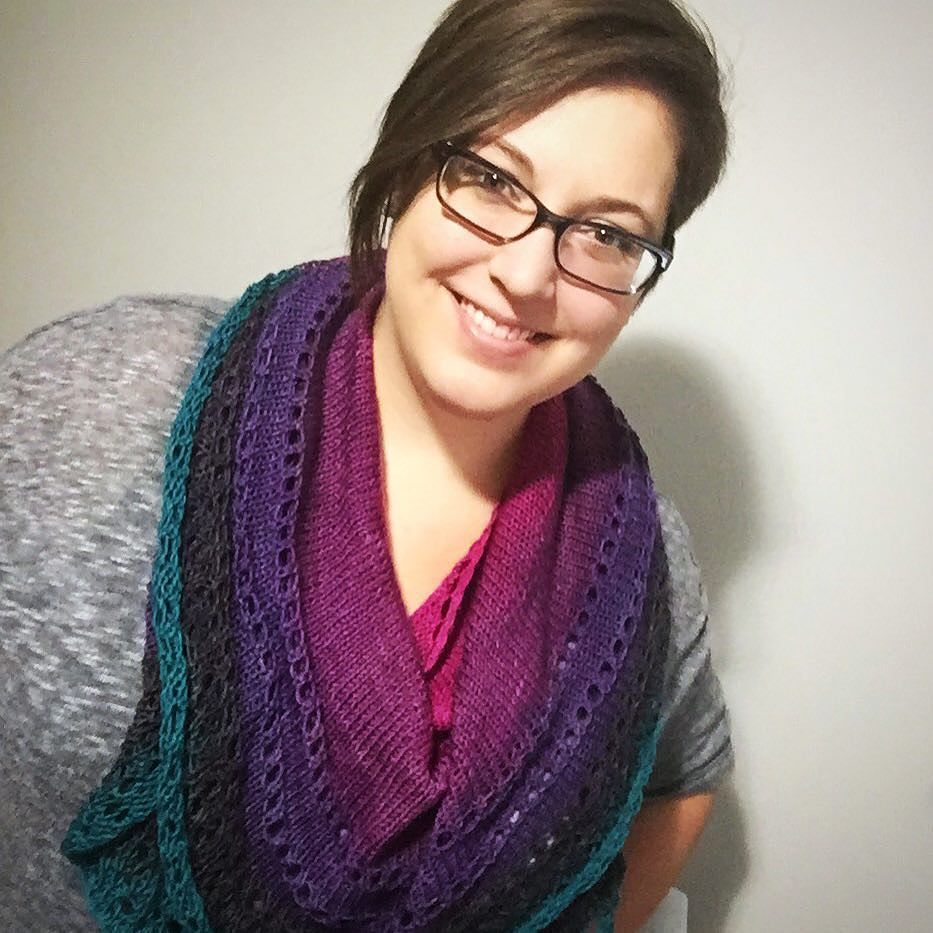 So excited to wear my #sugaredviolets shawl today!! I ❤️❤️❤️it. #knitting #knit #knitstagr… ift.tt/1MXlshh