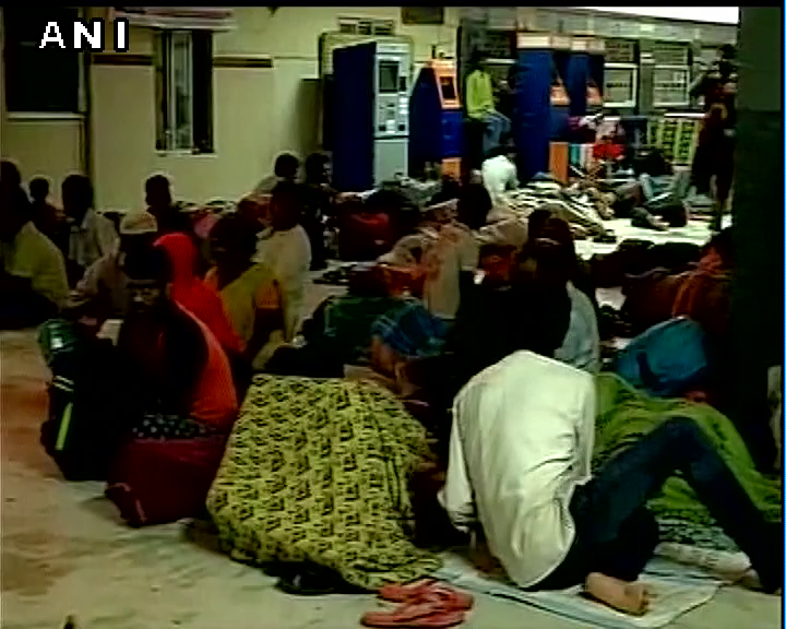 ANI's tweet image. Tambaram railway station turned into a makeshift shelter for stranded passengers (2/12/15) #ChennaiFloods