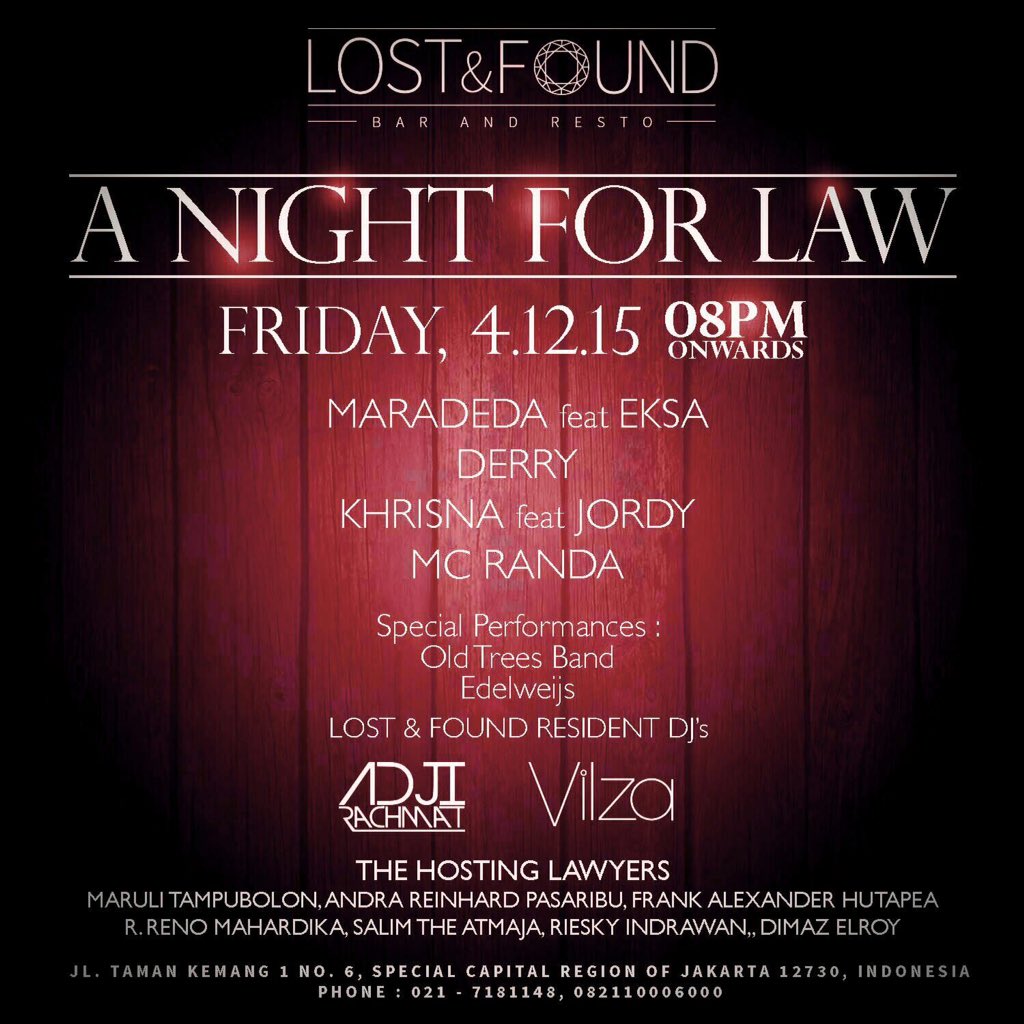 maradeda's tweet photo. @maradeda: Tomorrow! Campus Night and Lawyers Night! Be There! @SeputarEvent @JktProject @EventJakartaCom @PartyID https://t.co/63mbjAugsS