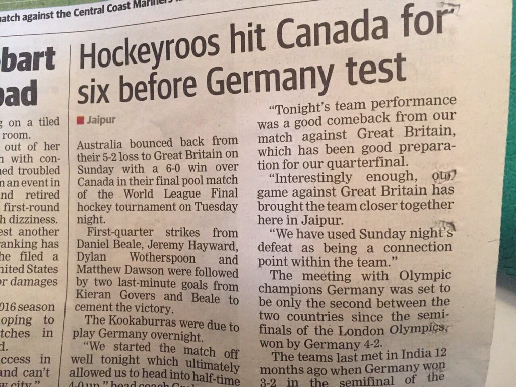 mitton_1's tweet photo. @thewest_com_au  are you kidding, Surely in this day and age you can get it right!!  @Kookaburras @HockeyAustralia https://t.co/j74c6OweXa