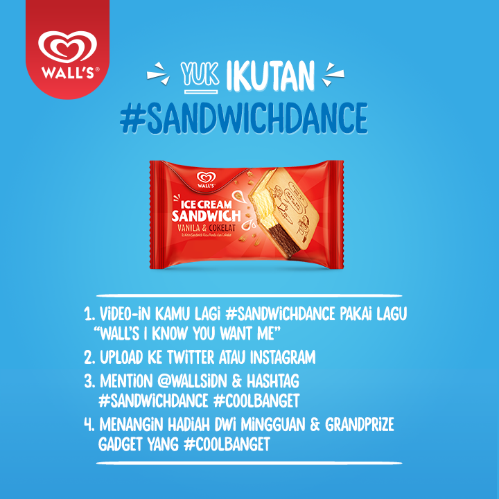 Mau hadiah yang #CoolBanget? Yuk ikutan #SandwichDance dan hapalin gaya narinya di sini: bit.ly/WICSandwich