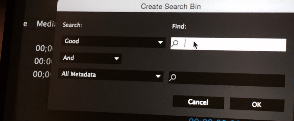 stefanlatoure's tweet image. Did @filmgeek just use #boolean inside of @AdobePremiere ???? #Editgeek #districtcreate #metadata