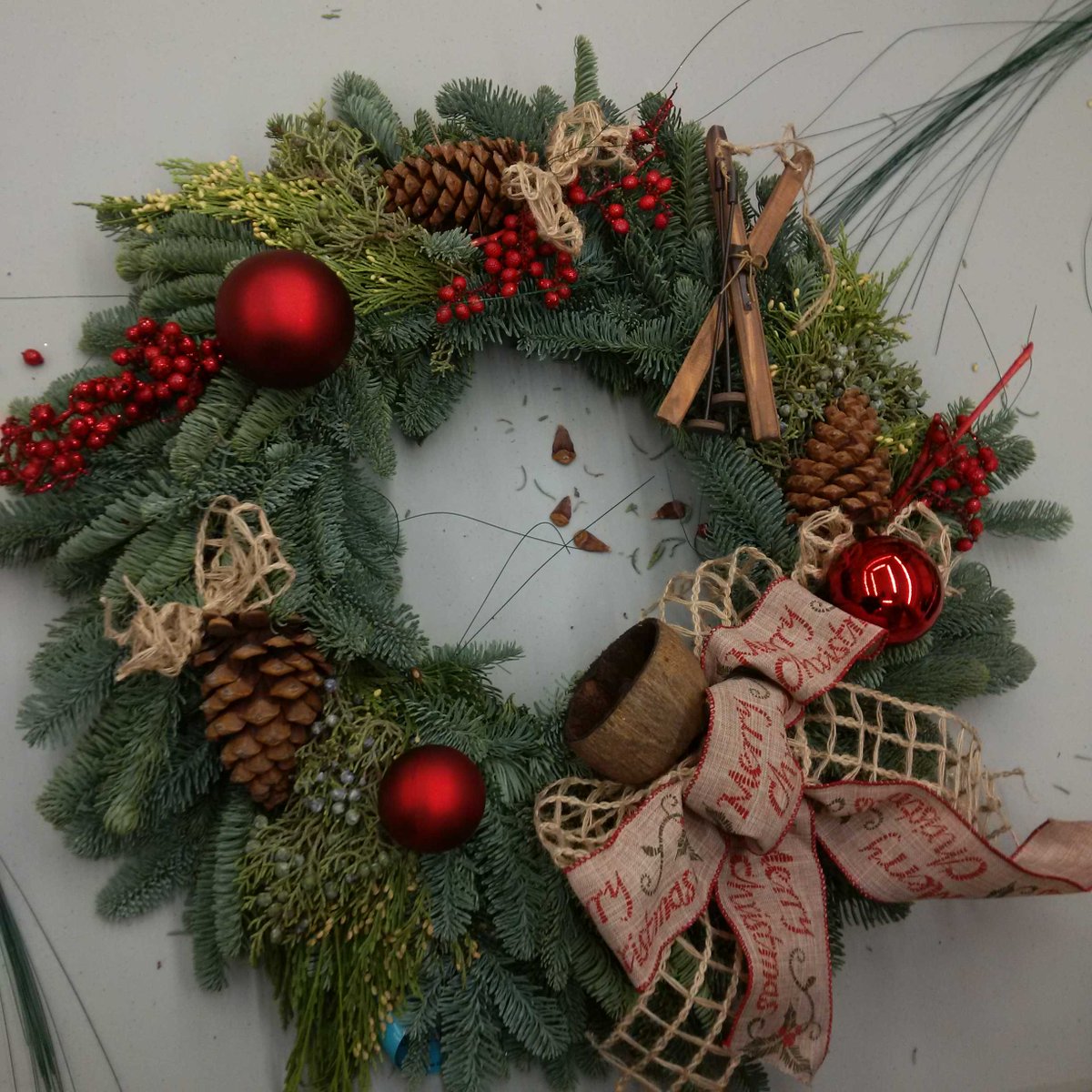 #wreath making at #WaterlooRuralWomen #Craft night. #Christmasinthecountry #agmorethanever #christmas2015 #woolwich