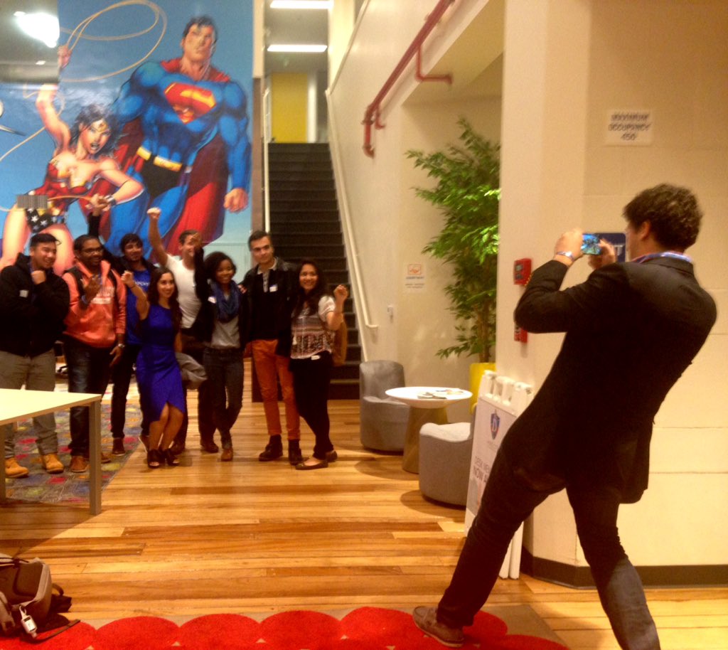 Simple_Acts's tweet photo. Only @FWD_us you can get your pic taken by @TheToddSchulte & can get photobombed by superheroes #FWDsv #startupvisa https://t.co/dyTfQRnWAB