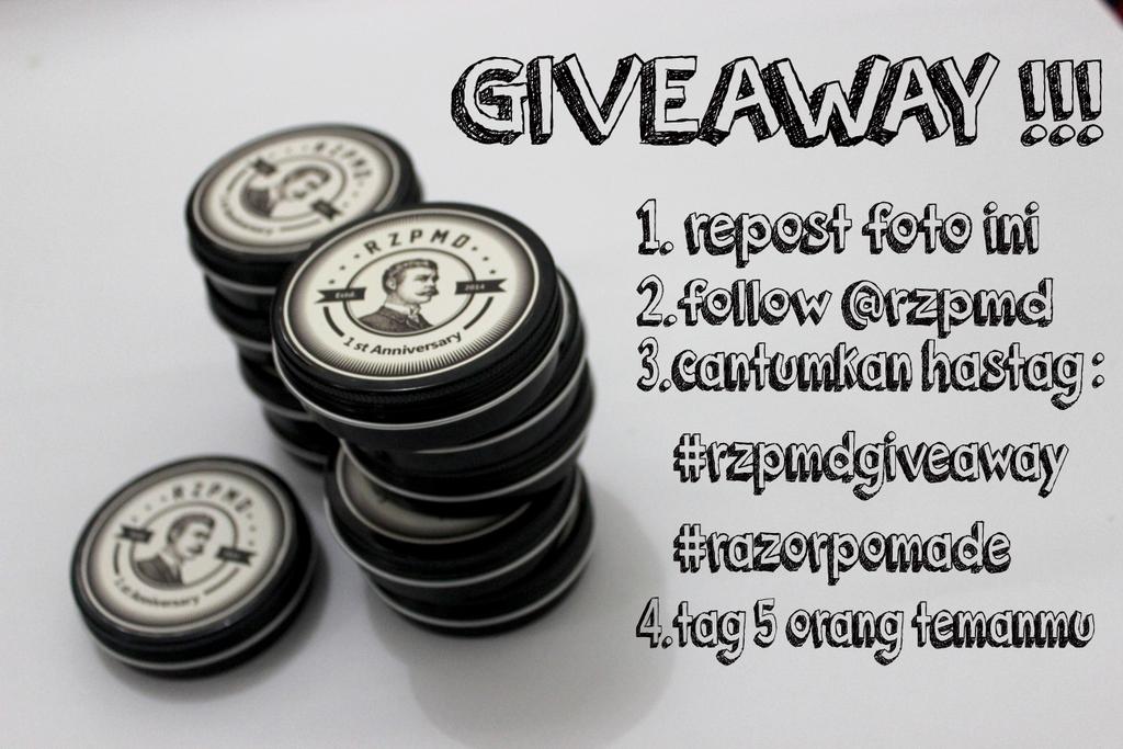 RazorPomade's tweet photo. Ada giveaway bro ! 10 pmade gratis untuk 10 pemenang cek ig kami @rzpmd https://t.co/7aylRDofLg