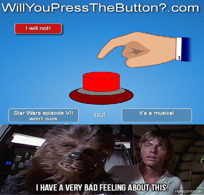 Meme Center on X: #StarWars fans, will you press this button?   / X