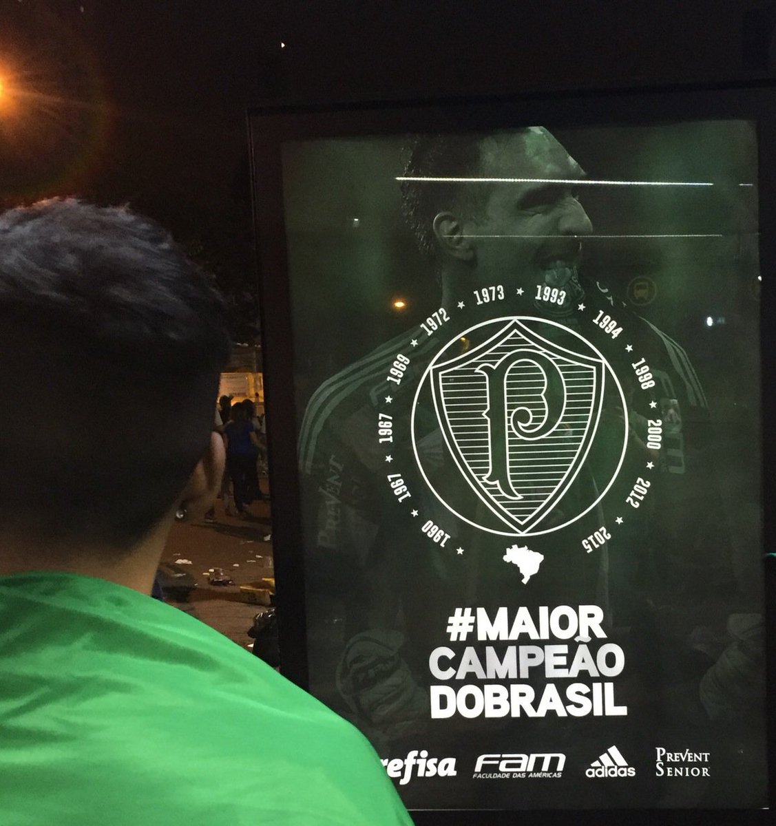 Palmeiras's tweet photo. Cidade com as cores do tricampeão da Copa do Brasil. Comemora, torcida que canta e vibra! #MaiorCampeãoDoBrasil https://t.co/uxgZWLLjOI