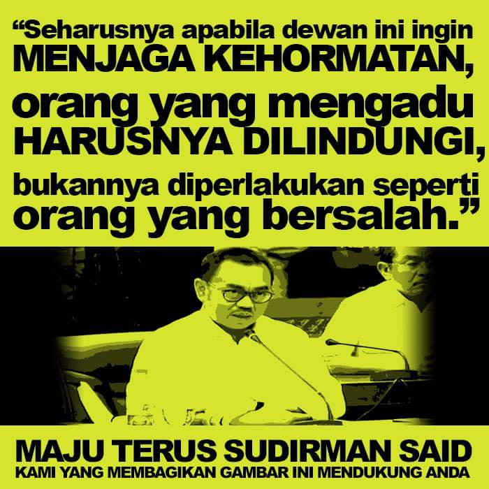 I stand with Sudirman Said! #jogja #PertanyaanMKD <a href="/ganjarpranowo/">Ganjar Pranowo</a> <a href="/saididu/">Muhammad Said Didu</a> <a href="/KartikaDjoemadi/">Kartika Djoemadi</a>