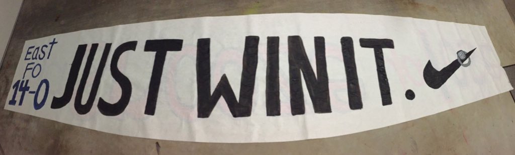 EastSuperFans's tweet photo. we've got the banner ready for game night, y'all better be getting ready too😈😈 #semifinalsweek #letsgetit https://t.co/D1fLewCbjV
