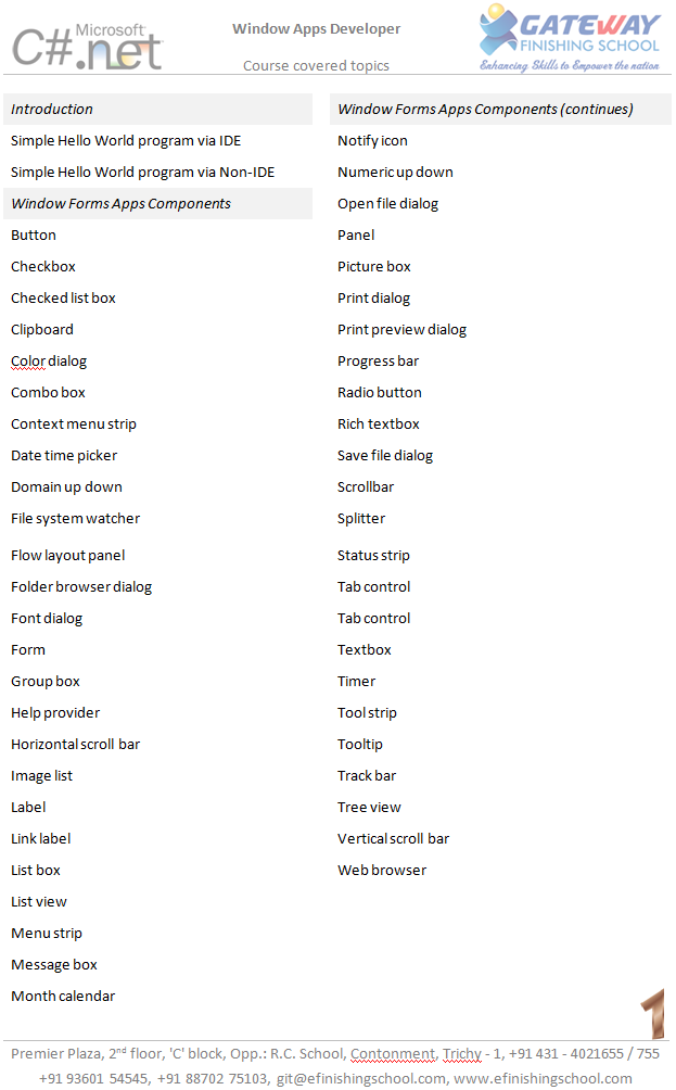 gitcourses's tweet image. .NET Software (Window Apps Developer) Course glossary from GIT
(Page 1 / 2)