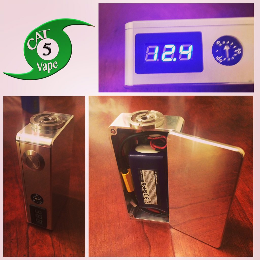3s Lipo build in polished CNC box with PWM. Contact us if interested if this or custom mods. Cat5Vape@gmail.com
