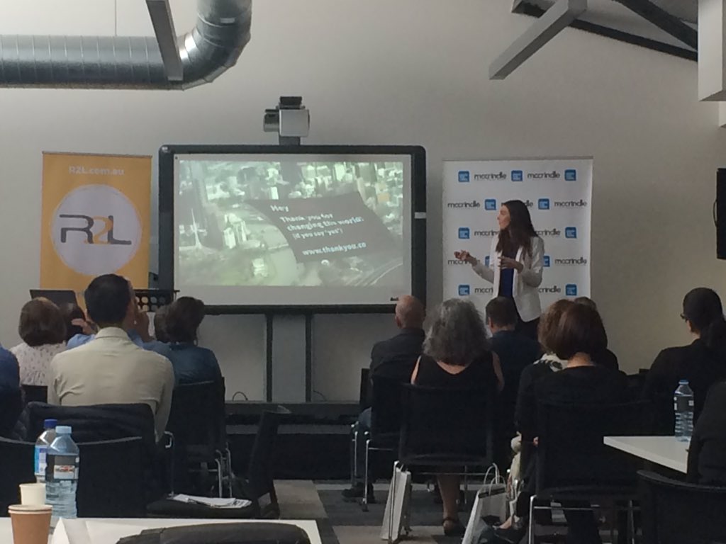 ACForum17's tweet photo. We could listen to @SarahEPrescott talk about the @thankyou_AUS story for hours #loveit #ACF15 #inspired https://t.co/0sjlgdjsX7
