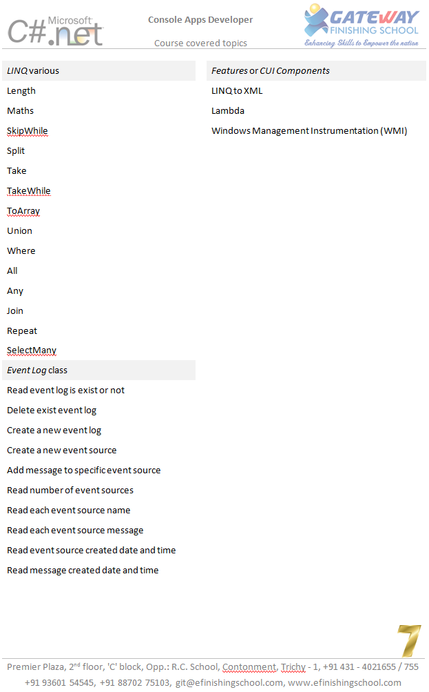 gitcourses's tweet image. .NET Software (Console Apps Developer) Course glossary from GIT
(Page 7 / 7)
