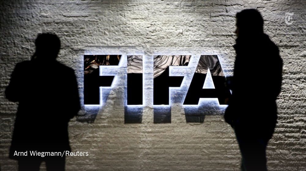 nytimes's tweet photo. More than a dozen people are expected to be charged in new wave of arrests in FIFA scandal https://t.co/ZtiuHt4QOL https://t.co/L6LlOGrzOY