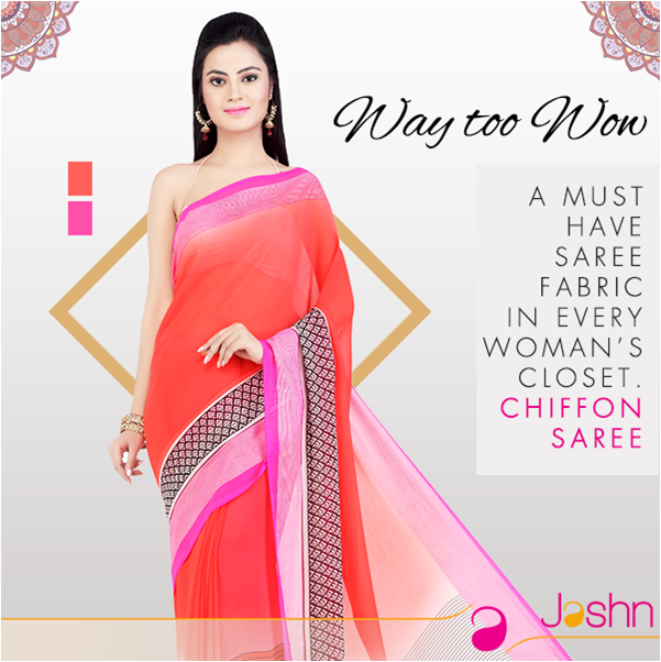 JashnOnline's tweet photo. #WayTooWow Every woman needs to have a chiffon saree in her wardrobe for a graceful look. https://t.co/mXUSqavJ7q