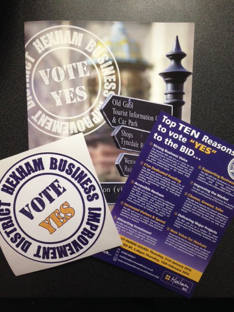 Support <a href="/HexhamBid/">Hexham BID</a>. Window stickers, leaflets and plan brochure available now make sure you are in the know!#Hexham