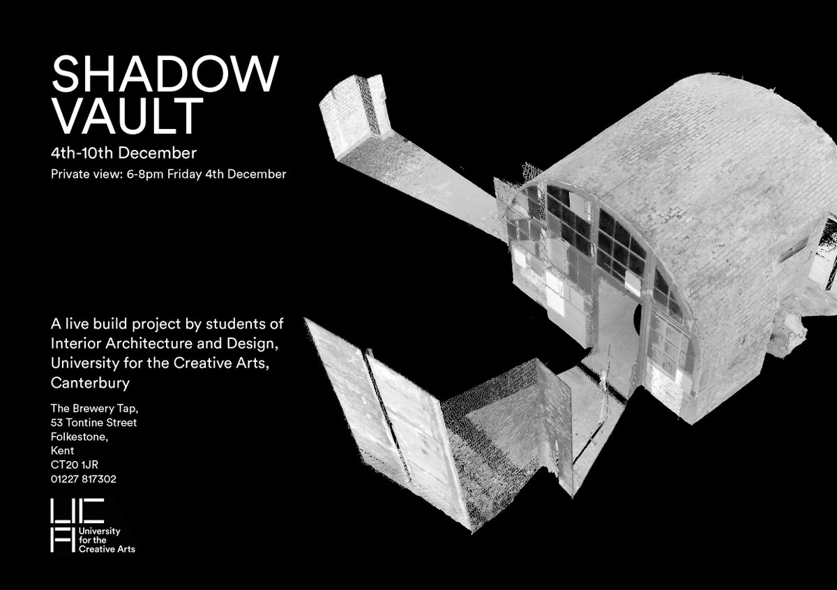 CQ_folkestone's tweet photo. Students of @UniCreativeArts launch #ShadowVault a live build project this Fri at The Brewery Tap, 53 Tontine St. https://t.co/9VLlt8Rvx7