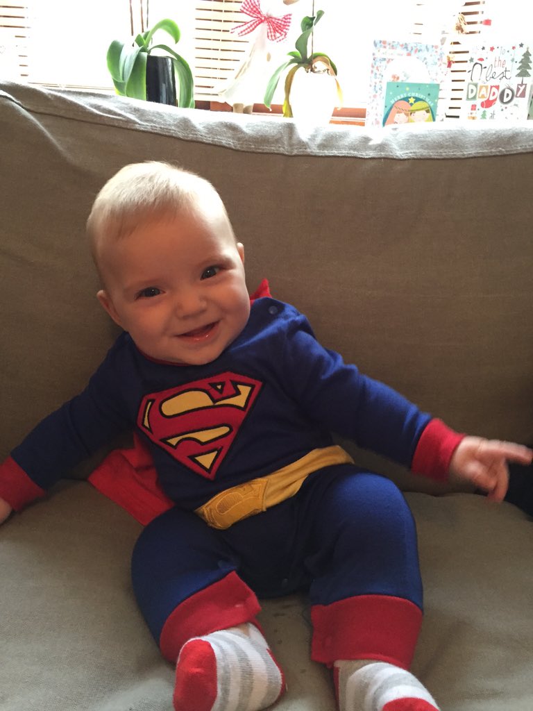 hitchjack86's tweet photo. If mummy forgets to leave clothes out for the day, the default setting is obviously superman #SAHD #properclothes https://t.co/AHhVexosB3
