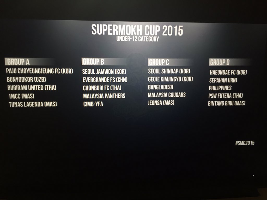 youthfootballmy's tweet photo. Pasukan2 yang bertanding dalam #SMC2015 bagi kategori bawah 12 tahun. https://t.co/M5EhPdbhyr