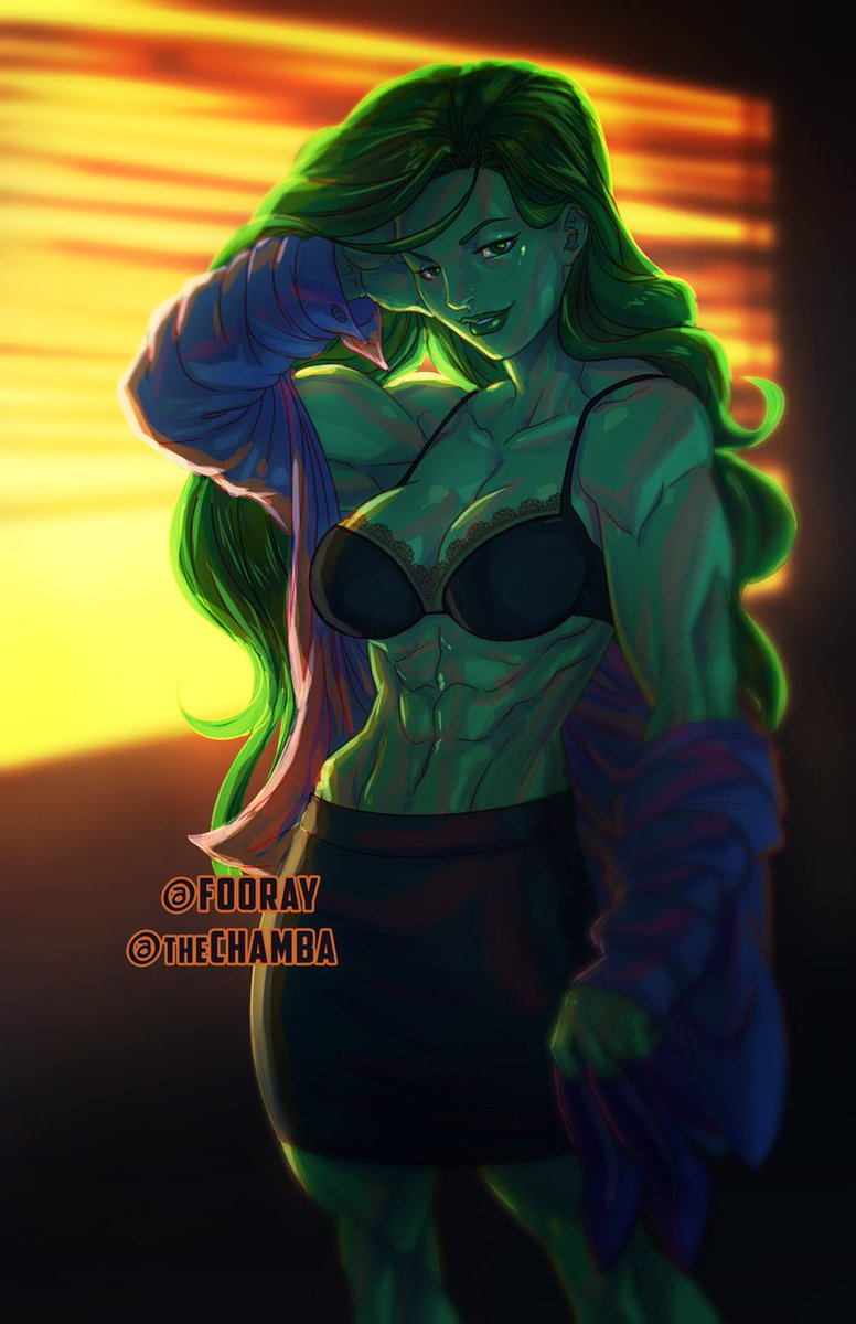 theCHAMBA's tweet photo. #ChipperChapCollab of @Marvel's #SheHulk
@FooRay on Lines (& background)
Myself on Character colours.
#theCHAMBA https://t.co/J54SjxjOyT