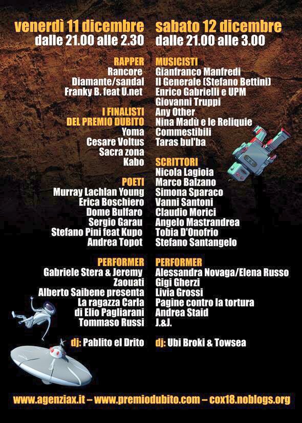 AgenziaX's tweet photo. 11 e 12 Dicembre torna Slam X. Il cast completo. @CSOA_COX18 #SlamX https://t.co/p9NwNVTmAR