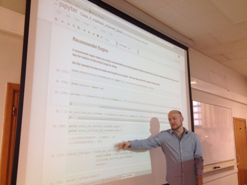 dirkvandenpoel's tweet photo. Today's #BigData session: building a #recommender system in #Spark using #HPC @hpcugent https://t.co/ghEahmQAJv https://t.co/XTQlinWdKe