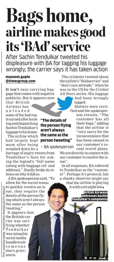masoomgupteET's tweet photo. BA tells #ETPanache why they asked Sachin for his full name, even as #neveronba trended https://t.co/Ida7LqOzY2 https://t.co/cPvYEaLSVQ