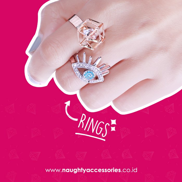 Naughty_Acc's tweet photo. Statement rings never gets old, Naughtiers! Yuk seru-seruan dengan cincin kece dari Naughty! #NaughtyItems Rp.25,900 https://t.co/cCEiQdHVxj