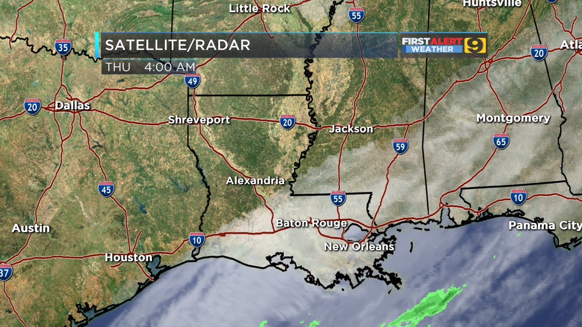 DianeWAFB's tweet photo. The "clearing line" is SLOW to move through! Not "as" chilly as expected; what's ahead today? FIRST Forecast, 4:30 https://t.co/VwgQPxvjBJ