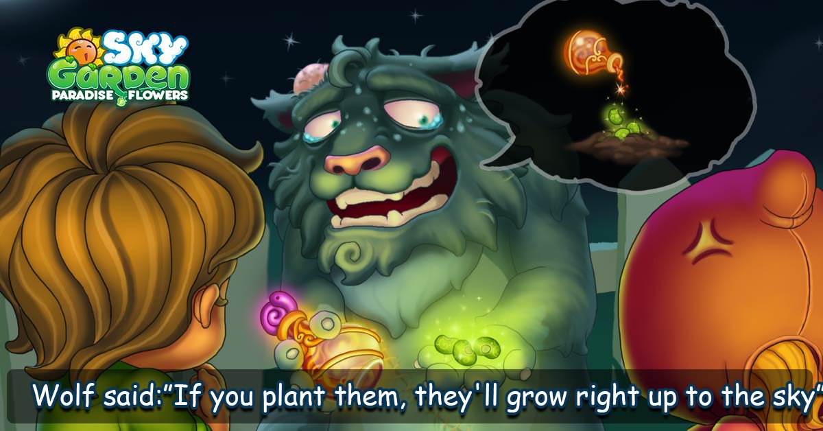 PlaySkyGarden's tweet photo. Wolf offered some magic beans &amp; a magic potion for ransom.
#SkyGarden #game #farm https://t.co/iecIYvfalo