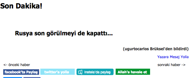 Son Dakika- Rusya son görülmeyi de kapattı... - zaytung.com/sondakikadetay…