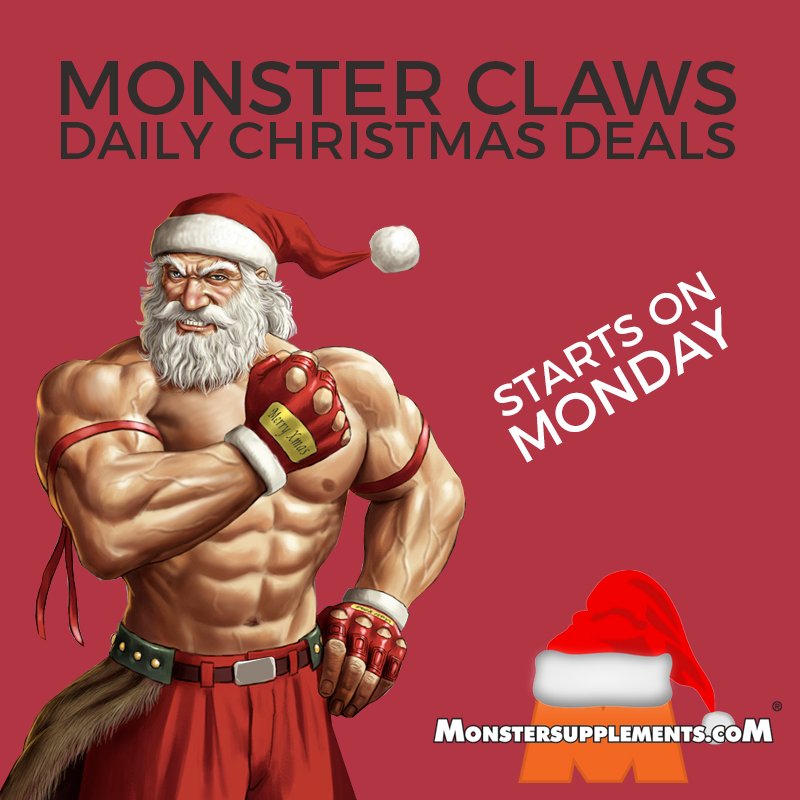 Monster_Supp's tweet photo. Starting Monday 7th December Monster Claws will be bringing you daily deals to replace our weekly ones #MonsterClaws https://t.co/deo3hwlGCQ