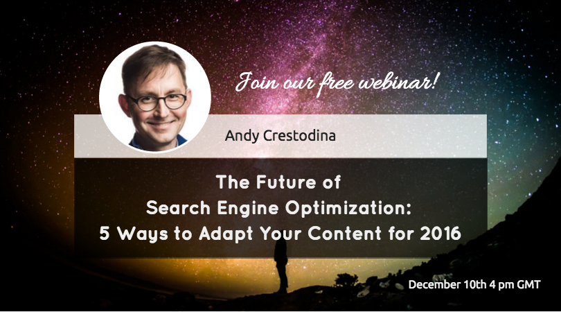 JamesGormley_EU's tweet photo. semrush: Learn How to Adapt Your #Content for 2016 w/ crestodina https://t.co/RyniIryIxS #semrushlive #seo #seo20… https://t.co/saoFB3oc4Q