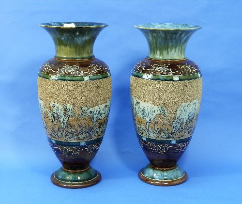 A pair of #HannahBarlow #Doulton vases, Lot 396 in this Saturday's sale, Est. £400 - £600