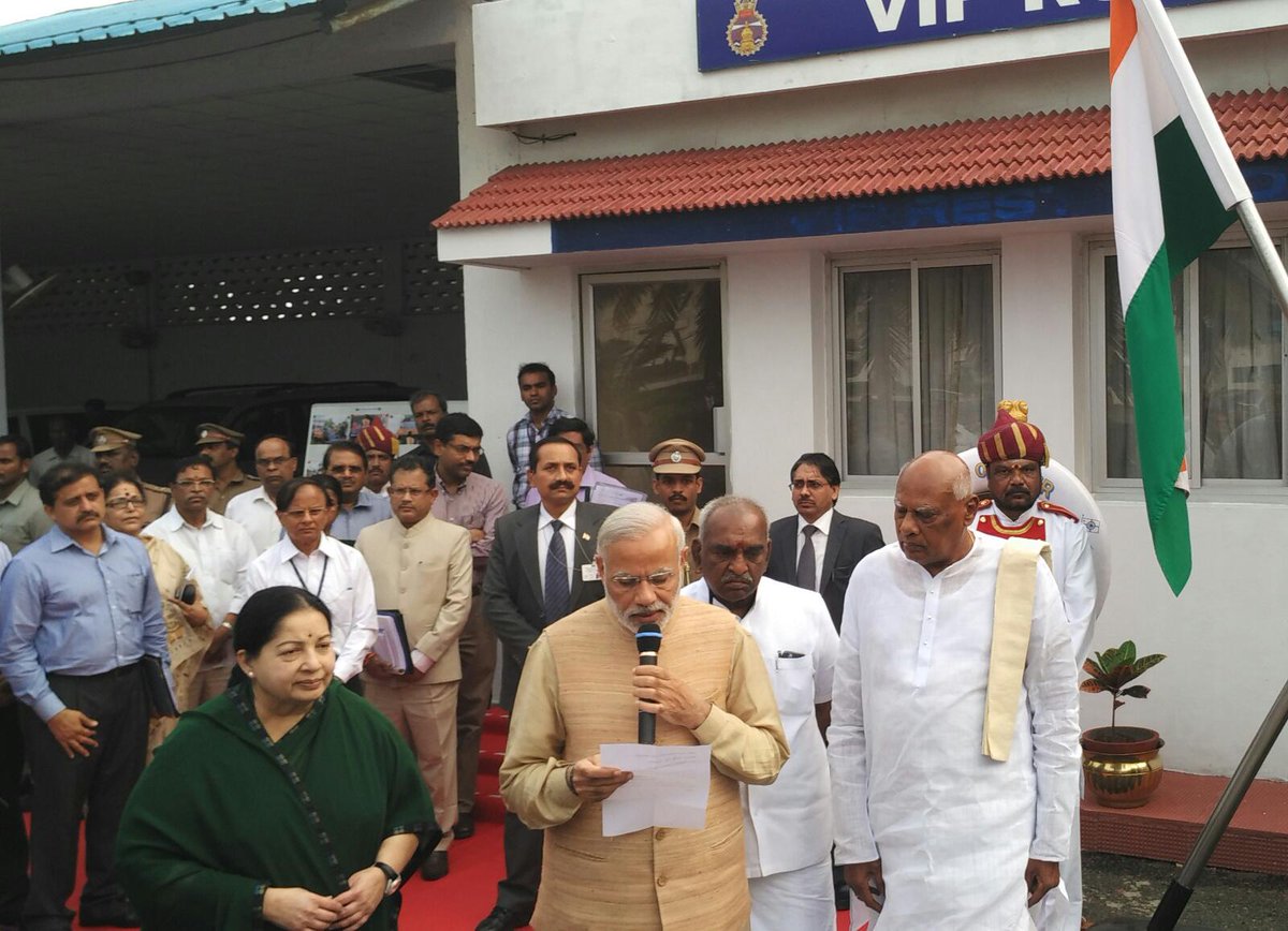 PMOIndia's tweet photo. I have seen the damage and misery caused by the extremely heavy rainfall: PM @narendramodi in Tamil Nadu https://t.co/g4SOONh6Pt