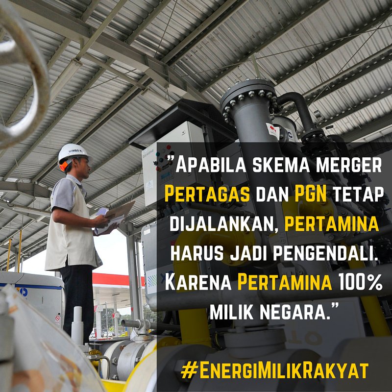 Penyatuan Pertagas dan PGN kan demi kepentingan nasional, harusnya Holdingnya 100% negara. #EnergiMilikRakyat