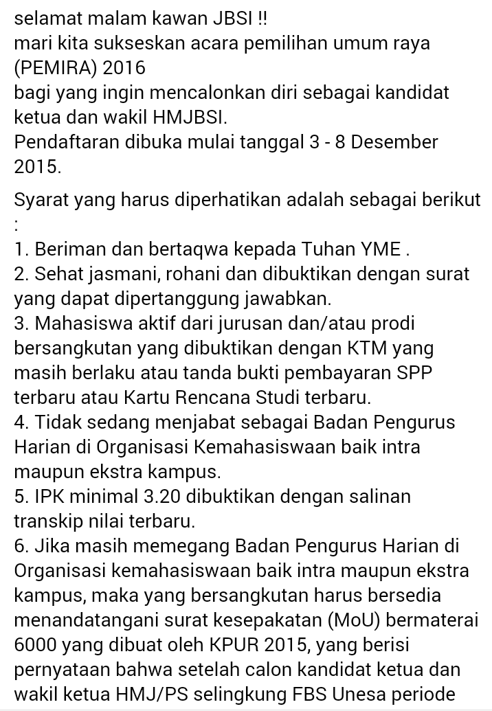 JBSIUnesa's tweet photo. SIAPKAN DIRIMU!! KAMU YANG MEMPUNYAI JIWA PEMIMPIN @UnesaSurabaya @InfoUnesa https://t.co/LGgWFmBvqZ