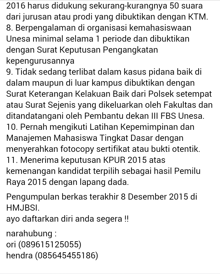 JBSIUnesa's tweet photo. SIAPKAN DIRIMU!! KAMU YANG MEMPUNYAI JIWA PEMIMPIN @UnesaSurabaya @InfoUnesa https://t.co/LGgWFmBvqZ