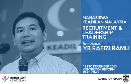 Ambil peluang untuk dilatih oleh YB <a href="/rafiziramli/">Rafizi Ramli</a> . Semua mahasiswa dijemput serta. Daftar di bit.do/MKM-MARCH