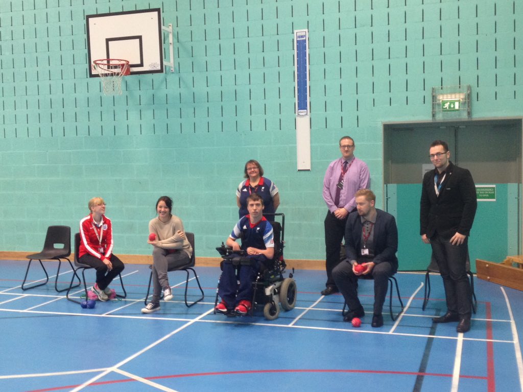 Nsport's tweet photo. Great to have World Champion @GBBoccia player David Smith teaching @TreshamCollege students how to play Boccia today https://t.co/vbBwjes9o7