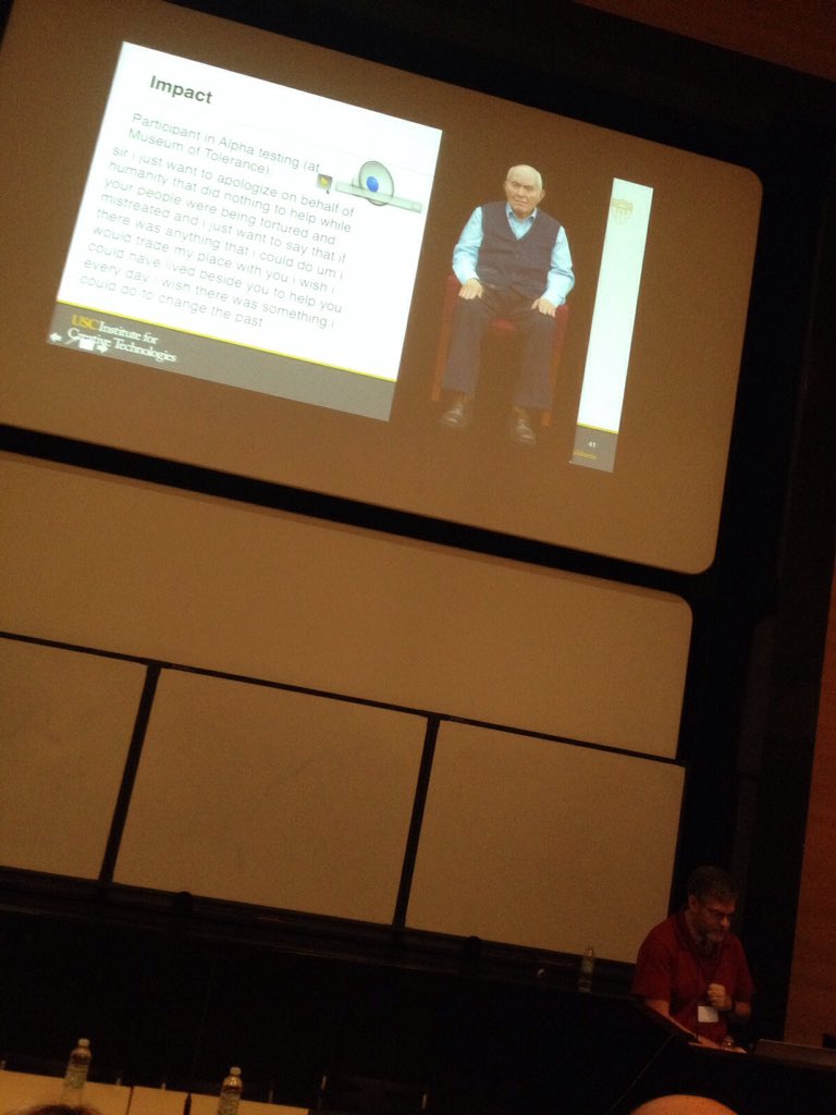 studhio's tweet image. David Traum on preserving holocaust memories through survivor's interactive storytelling .. Powerful #ICIDS2015