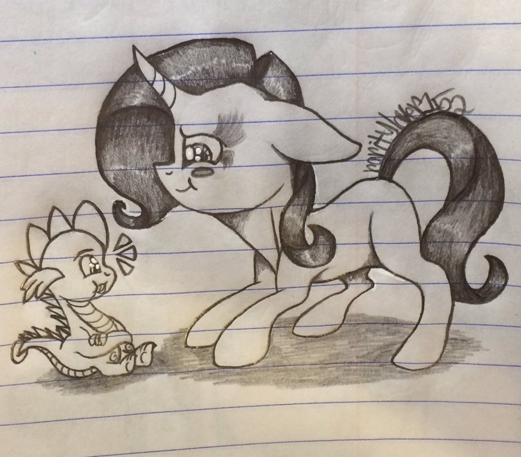 Raritylover152's tweet image. #ponydrawing #schoolsketch #sketch #myart #sparity #rarispike #blushing #OTP